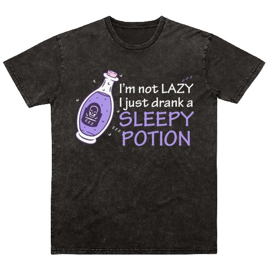 Funny Witch Procrastinating Sleep Potion Pagan Wit Mineral Wash T Shirts