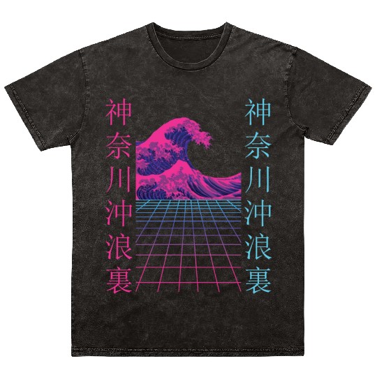 Japanese Retro 80's Vaporwave Japan Streetwear Mineral Wash T Shirts