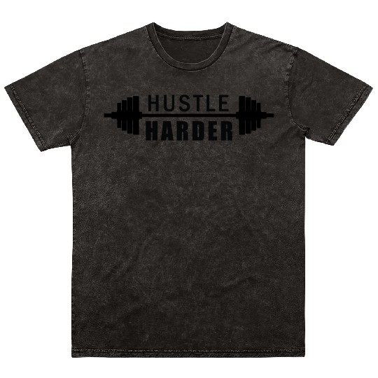 Hustle Harder Fitness Gym Workout Mineral Wash T Shirts