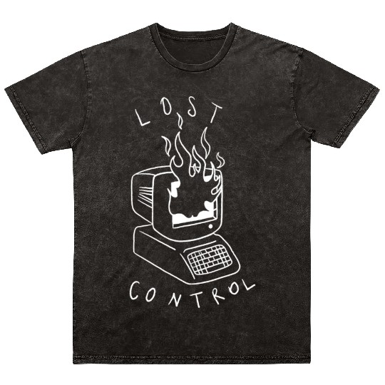 Lost Control: A Retro Computer Inspired Design Mineral Wash T Shirts