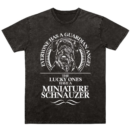 Miniature Schnauzer Guardian Angel dog quote Mineral Wash T Shirts