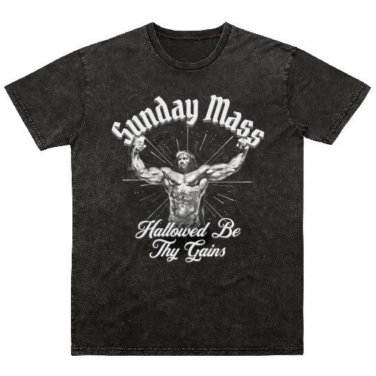 Sunday Mass Jesus Mineral Wash T Shirts