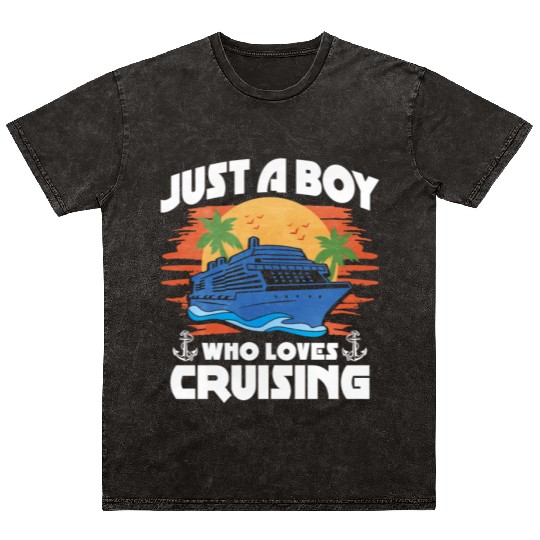 Just A Boy Who Loves Cruising Mineral Wash T Shirts