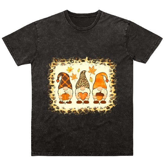 Bleached Happy Fall Y all Gnome Pumpkin Autumn Tha Mineral Wash T Shirts