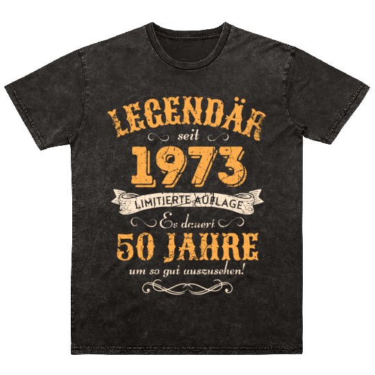 50th Birthday Vintage 1973 Mineral Wash T Shirts