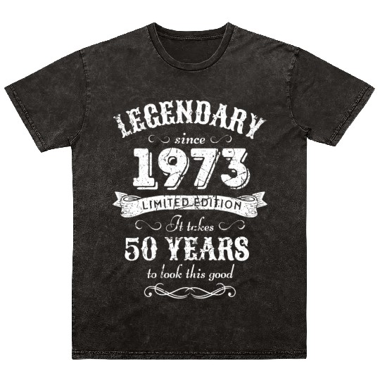 50th Birthday Vintage 1973 Mineral Wash T Shirts