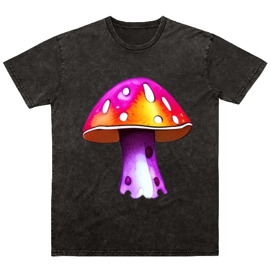 Trippy Psychedelic Rave Trip Mushrooms Goa Mineral Wash T Shirts