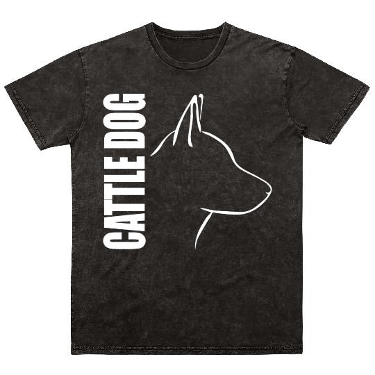Cattle Dog Profile dog mom Mineral Wash T Shirts