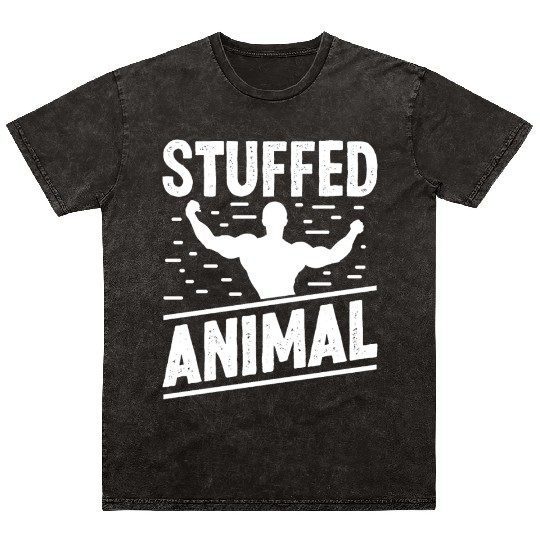 Strongman stuffed animal gym fitness bodybuilding Mineral Wash T Shirts