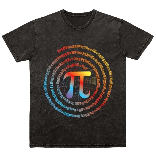 Funny Pi Day Color Numbers Mineral Wash T Shirts For Teachers Studen