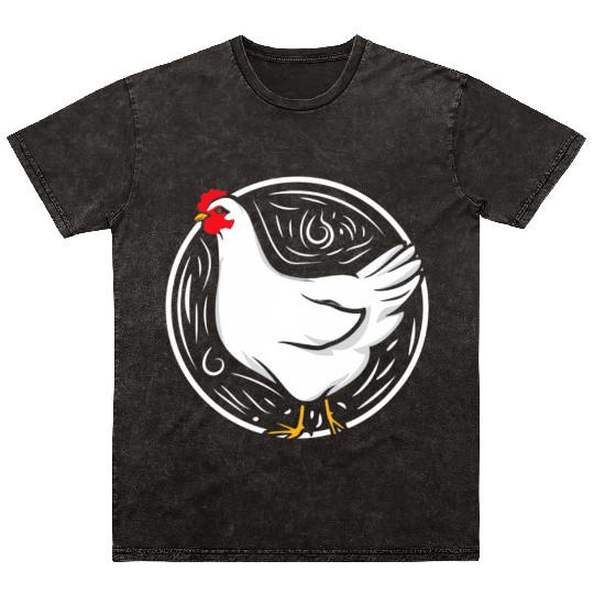 chicken farmer woman farmer chicken hen rooster ch Mineral Wash T Shirts