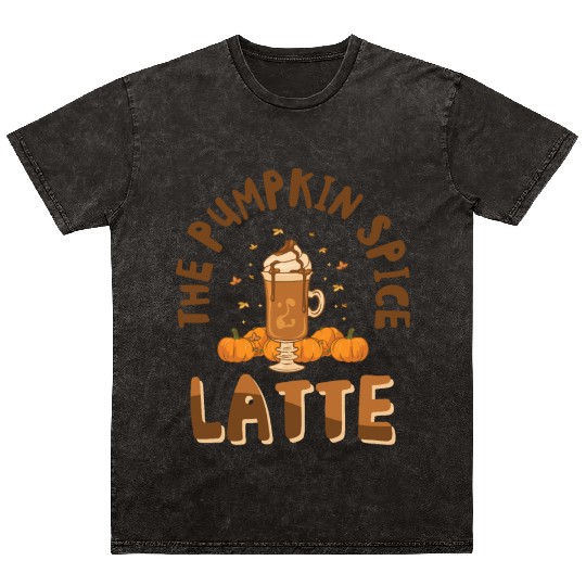 Pumpkin Spice Latte Halloween Coffee Lover Tarot Mineral Wash T Shirts