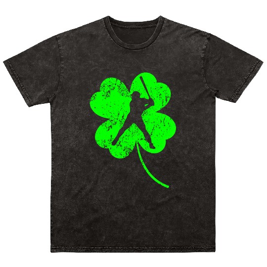 Baseball St. Patrick's day shamrock Mineral Wash T Shirts