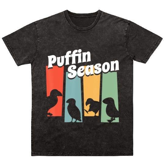 Funny Puffin Season Retro Vintage Puffin Lover Mineral Wash T Shirts
