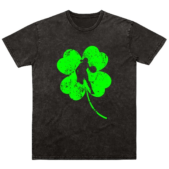 Basketball St. Patrick's day shamrock Mineral Wash T Shirts