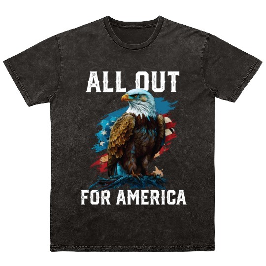 All Out for America American Bald Eagle America Mineral Wash T Shirts