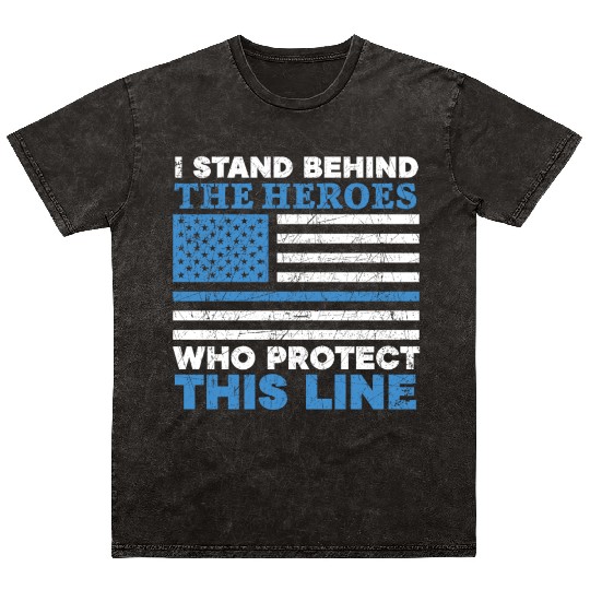 Military Police Officer Law Enforcement USA Flag Mineral Wash T Shirts