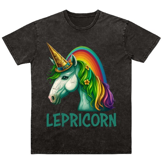Unicorn St Patrick's Day women Ireland Lepricorn Mineral Wash T Shirts