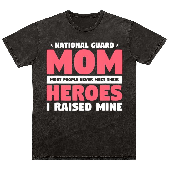 National Guard Mom Lovely Mother Family Military Mineral Wash T Shirts