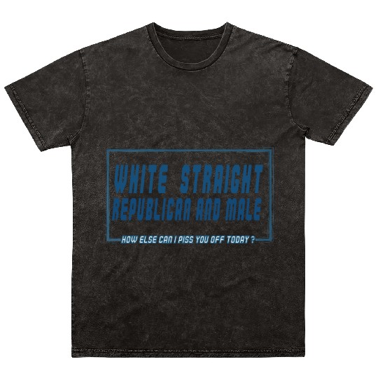 White Straight Republican and Male Mineral Wash T Shirts