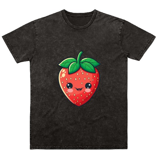 Cute Kawaii Strawberry Fruit Grower Farm Mineral Wash T Shirts