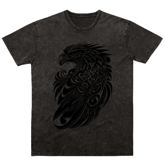 Eagle In Vintage Tattoo Tribal Feather Style Mineral Wash T Shirts