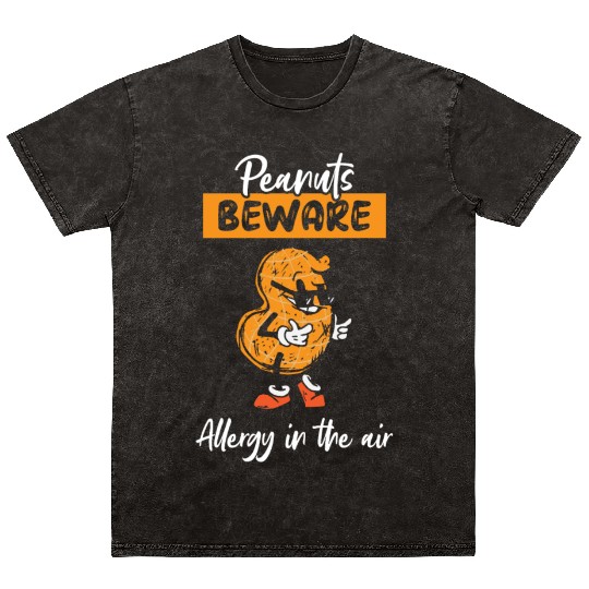 Peanuts Beware Allergy In The Air Peanut Allergic Mineral Wash T Shirts