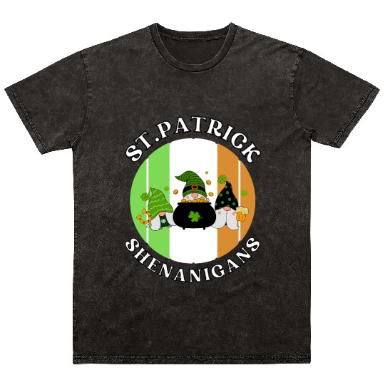ST PATRICK shenanigans funny St. patty's Mineral Wash T Shirts