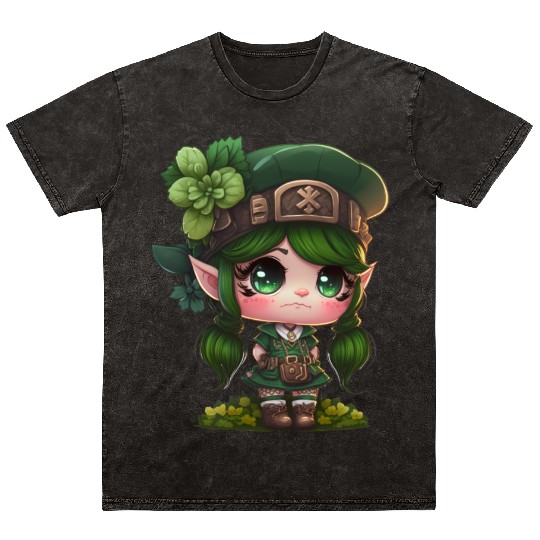 St. Patrick's Day Elf Saint Patricks Day Outfit Mineral Wash T Shirts