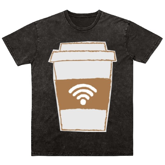 Coffee Wifi Mineral Wash T Shirts