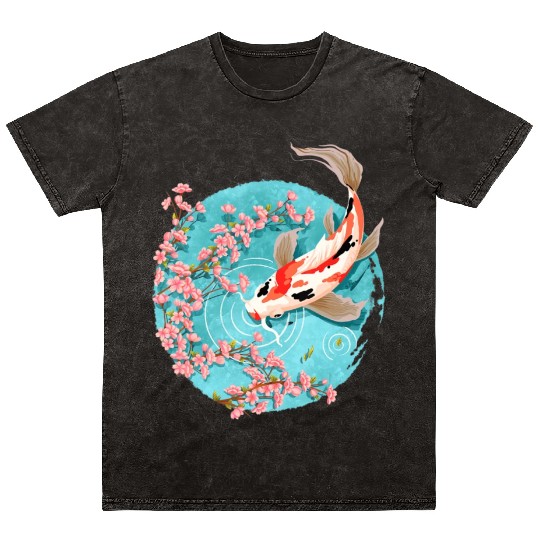 koi carp fish graphic koi fish lover Mineral Wash T Shirts