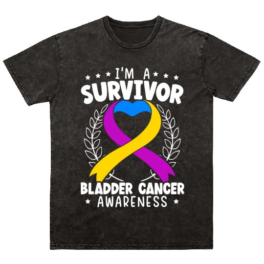 Bladder Cancer Survivor Bladder Cancer Awareness Mineral Wash T Shirts