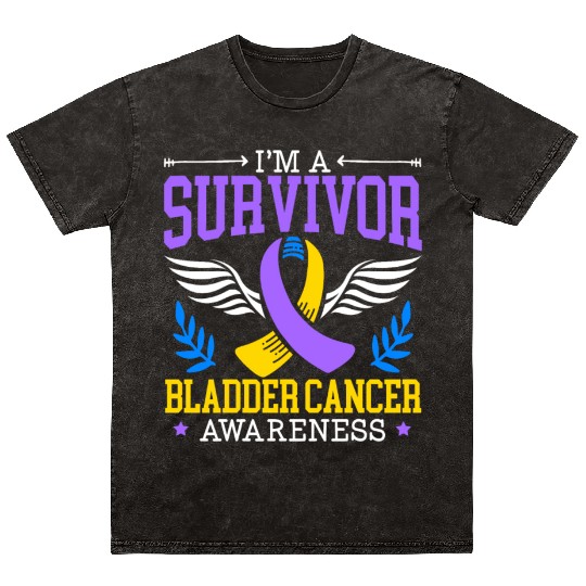 Bladder Cancer Survivor Bladder Cancer Awareness Mineral Wash T Shirts