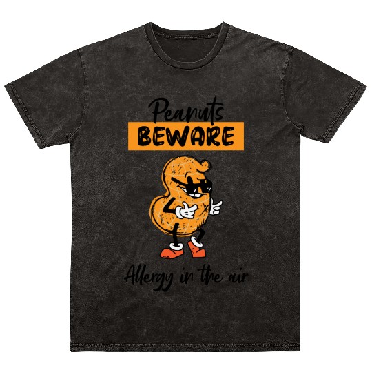 Peanuts Beware Allergy In The Air Peanut Allergic Mineral Wash T Shirts