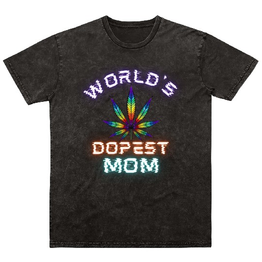 WORLD'S DOPEST MOM Mineral Wash T Shirts