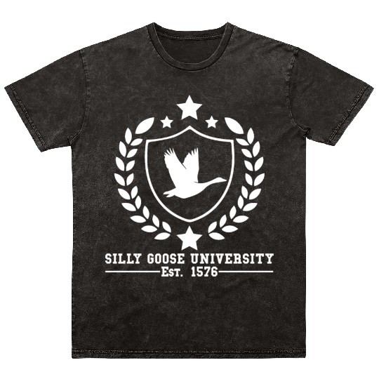 Silly Goose University Established 1576 Goose Mineral Wash T Shirts
