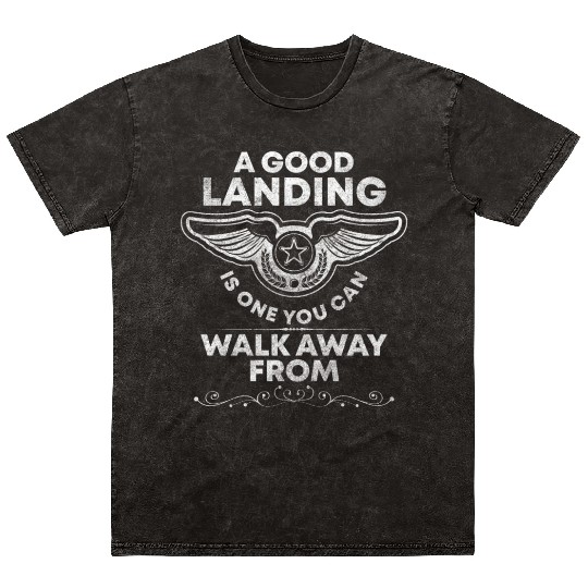 Airplane Work Flight Glider Pilots Mineral Wash T Shirts