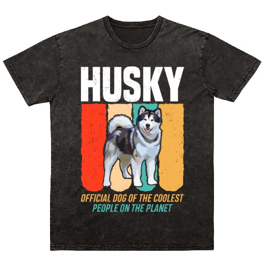 Official Dog Of The Coolest People Husky Mineral Wash T Shirts