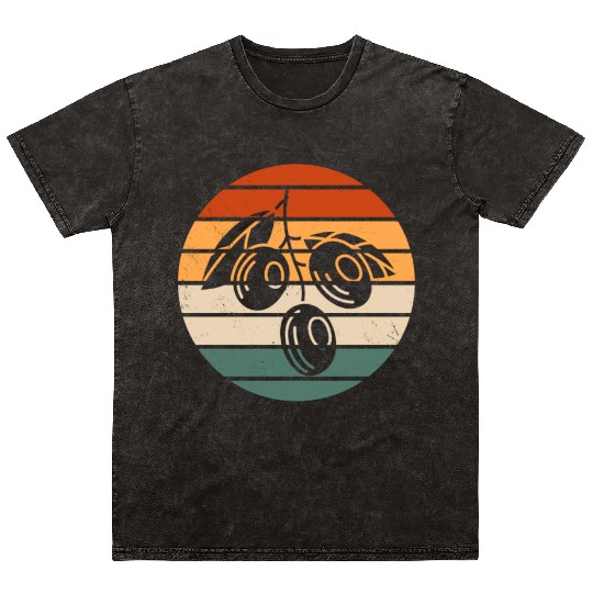 Retro Green Olive Design Mineral Wash T Shirts