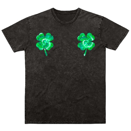 Shamrock Boobs Tie Dye Irish Boobies St Patricks Mineral Wash T Shirts