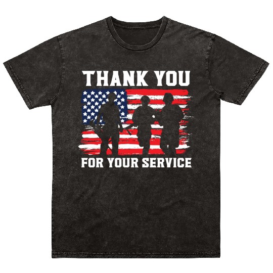 Patriotic Veteran USA Flag American Memorial Day Mineral Wash T Shirts