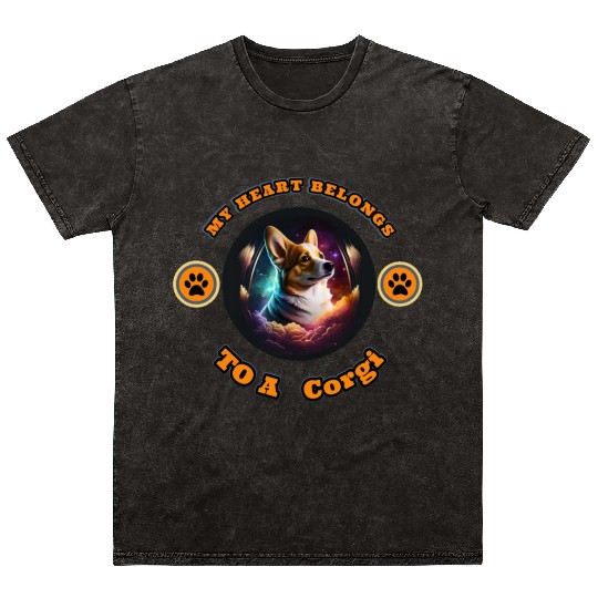 My Heart Belongs To A Corgi Mineral Wash T Shirts