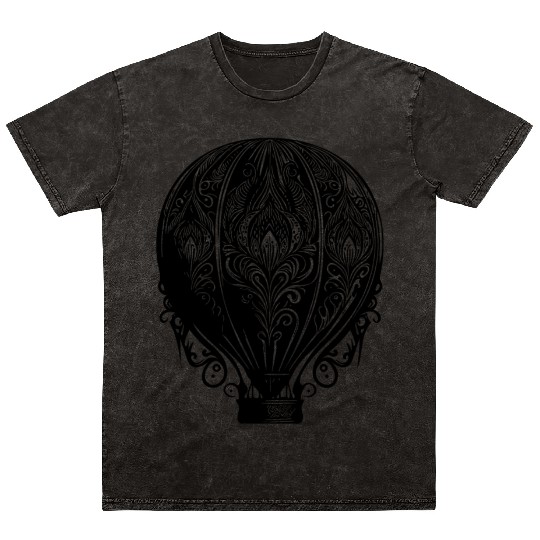 Vintage Hot Air Balloon Fan Design Mineral Wash T Shirts