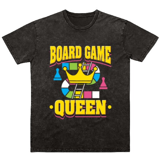 Board Game Queen Mineral Wash T Shirts