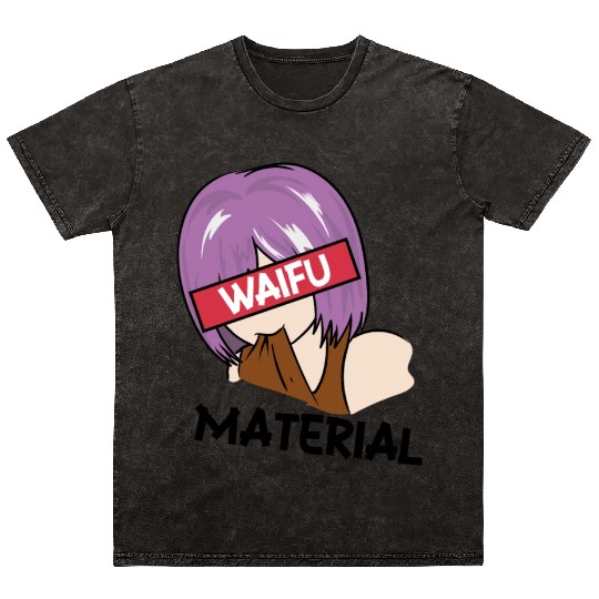 Anime Waifu Material Manga Eyes Japanese Mineral Wash T Shirts