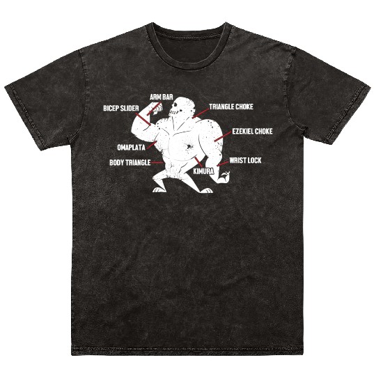Jiu Jitsu Techniques Funny Martial Arts Bjj Mineral Wash T Shirts