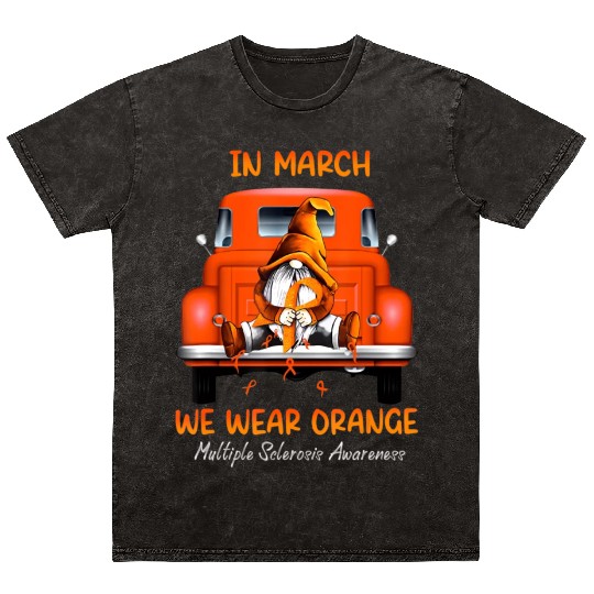 Gnome Sitting On Truck In March We Wear Orange T Mineral Wash T Shirts