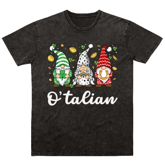 O'talian St. Patrick Italian Pride Italy Flag Mineral Wash T Shirts