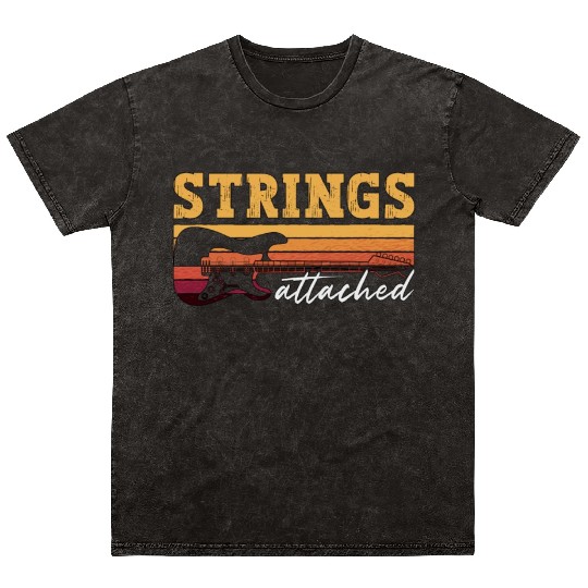 Bass Guitar String Attached Guitarist Bass Player Mineral Wash T Shirts