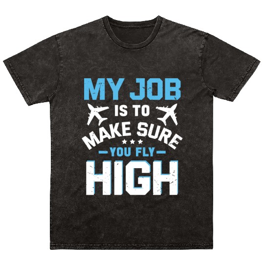 Air Traffic Controller ATC Flight Control Aircraft Mineral Wash T Shirts